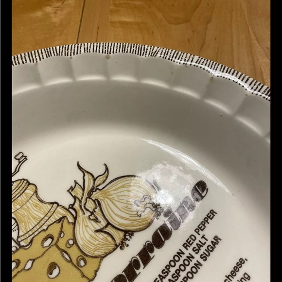 1983 Royal China Quiche Lorraine Pie Plate with Recipe 11" Deep Baking Dish - Picture 6 of 8